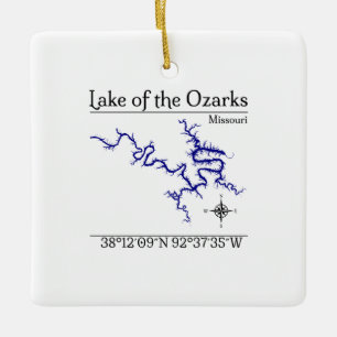 Lake of the Ozarks Missouri Quadratisches Weihnach Keramikornament