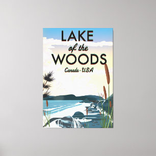 Lake of the Woods Reiseplakat. Leinwanddruck