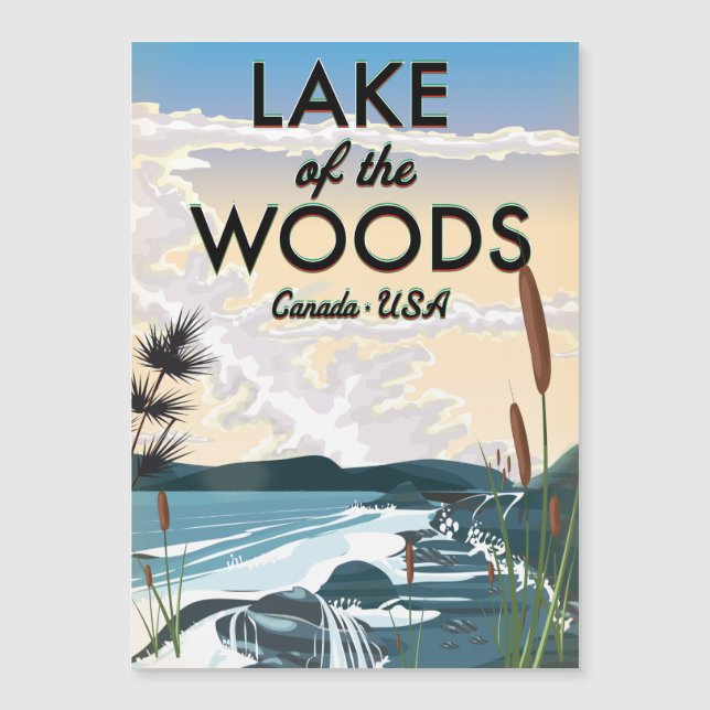 Lake of the Woods USA canada Magnetkarte (Vorderseite)