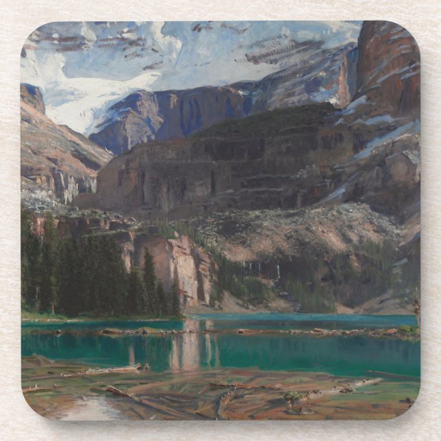 Lake O'Hara von John Singer Sargent, Viktorianisch Getränkeuntersetzer (Vorderseite)