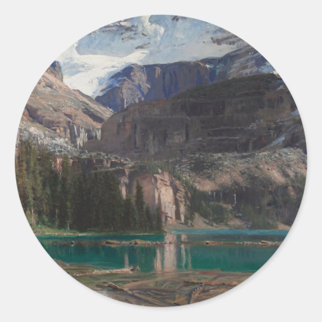 Lake O'Hara von John Singer Sargent, Viktorianisch Runder Aufkleber (Vorderseite)
