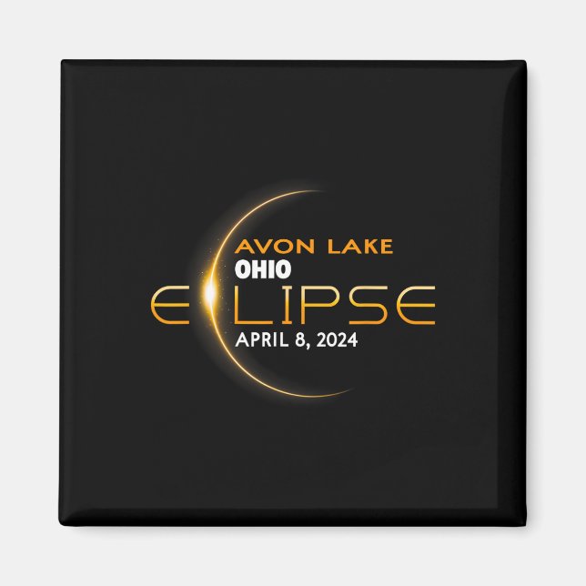 Lake Ohio Totale Sonnenfinsternis 2024  Magnet (Vorne)