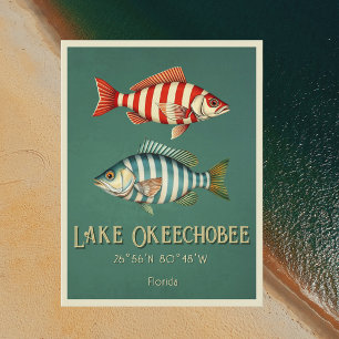Lake Okeechobee Florida Fisch Postkarte