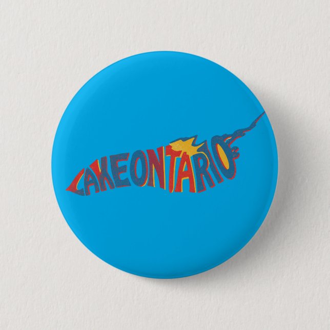 Lake Ontario-Letternetz-Karten-Button Button (Vorderseite)