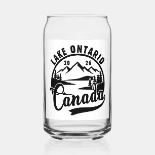 Lake Ontario Schwarz-Weiß-Grafisch Bedruckt Dosenglas