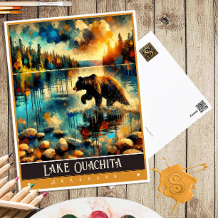 Lake Ouachita, Arkansas Vintage Gemälde Postkarte