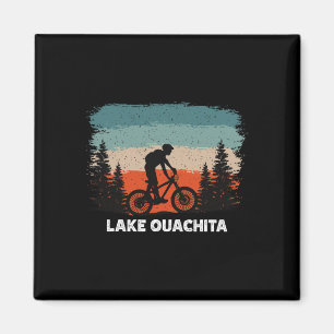Lake Ouachita Mountainbiken Sonnenuntergang Retro Magnet