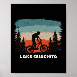 Lake Ouachita Mountainbiken Sonnenuntergang Retro  Poster