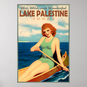 Lake Palestine Texas Redhead Kanu Reise Pin U Poster