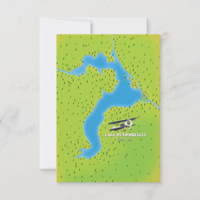 Lake Pend idaha Lake Map (Vorderseite)