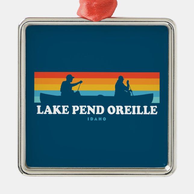 Lake Pend Oreille Idaho Canoe Ornament Aus Metall (Vorne)