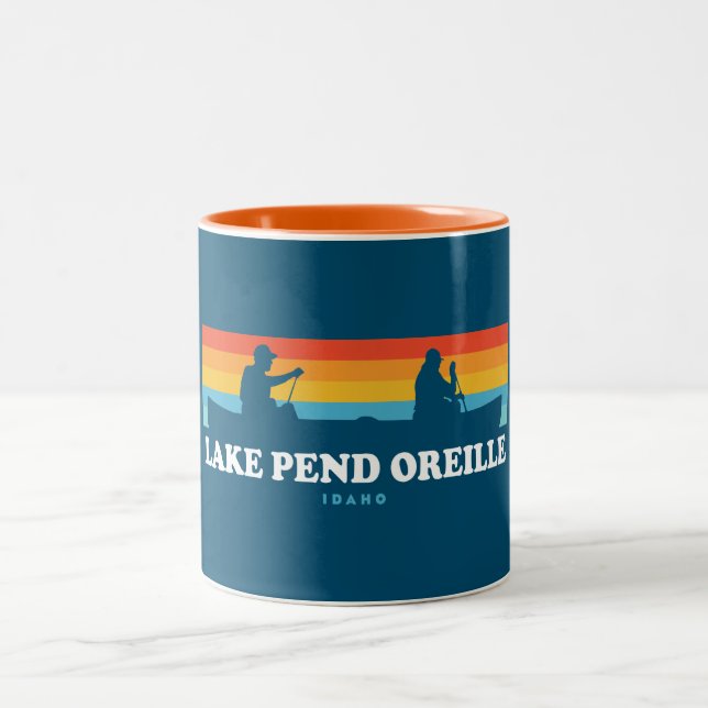 Lake Pend Oreille Idaho Canoe Zweifarbige Tasse (Mittel)