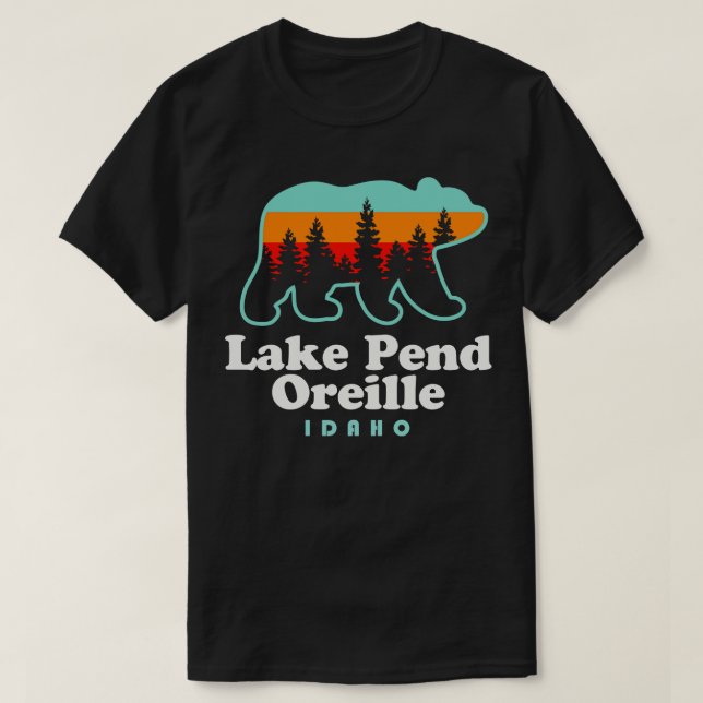Lake Pend Oreille Idaho Fishing Camping T-Shirt (Design vorne)