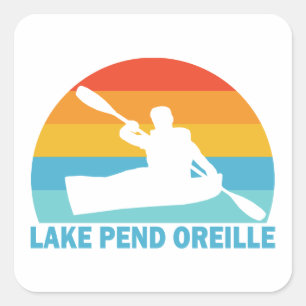 Lake Pend Oreille Idaho Kayak Quadratischer Aufkleber