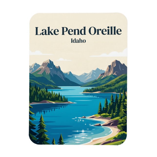 Lake Pend Oreille Idaho Magnet (Vertikal)