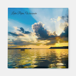 Lake Pepin Sunset: Golden Hour over the Water Magnet
