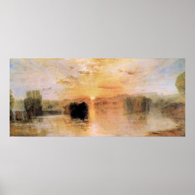 Lake Petworth Sonnenuntergang von Joseph Mallord T Poster (Vorne)