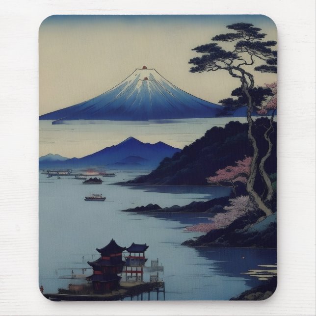 Lake, Pine and Mountain - Japan Mousepad (Vorne)