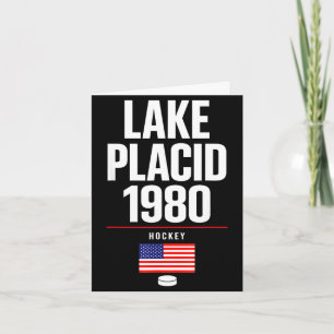 Lake placid 1980 Hockey Vintage USA Puck New York Karte