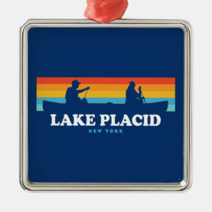 Lake Placid New York Canoe Ornament Aus Metall