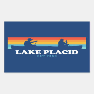 Lake Placid New York Canoe Rechteckiger Aufkleber