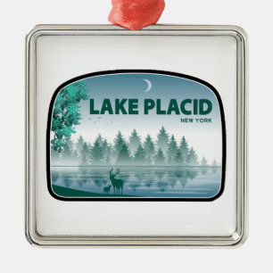 Lake Placid New York Deer Ornament Aus Metall