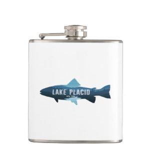 Lake Placid New York Fish Flachmann