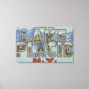 Lake Placid, New York - Large Letter Scenes Leinwanddruck