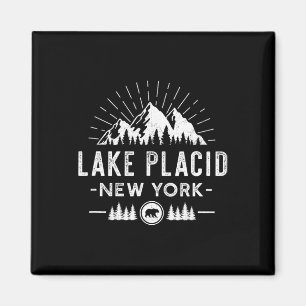 Lake Placid New York - Mountain Skiing Wanderfisch Magnet
