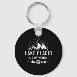 Lake Placid New York - Mountain Skiing Wanderfisch Schlüsselanhänger