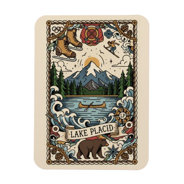 Lake Placid New York Reise Magnet (Vertikal)