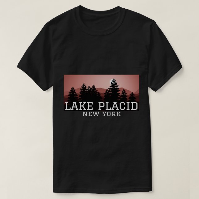 Lake Placid New York Shirt, Long Sleeve NY Shirt (Design vorne)