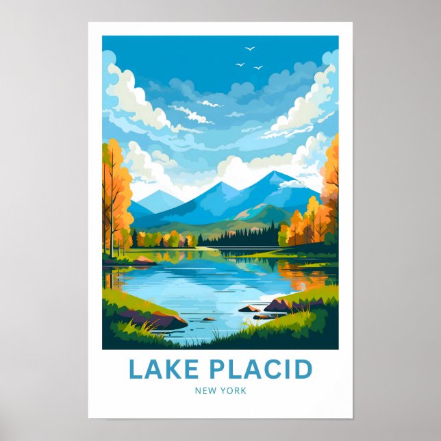 Lake Placid New York Travel Print Poster (Vorne)