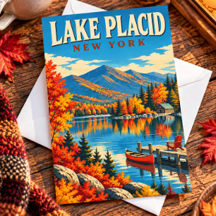 Lake Placid New York Vintage Herbst-Reise-Postkart Postkarte