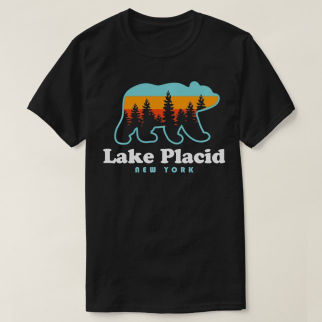 Lake Placid NY Adirondacks Bear Adirondack Wandern T-Shirt (Design vorne)