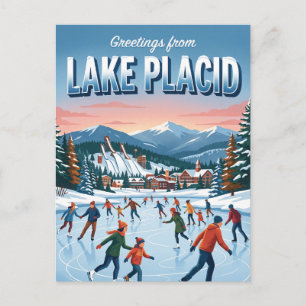 Lake Placid Olympic Center Eislaufen, Lake Placi Postkarte