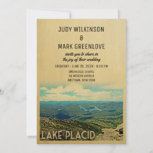 Lake Placid Wedding Invitation Vintag Mitte des Ja Einladung