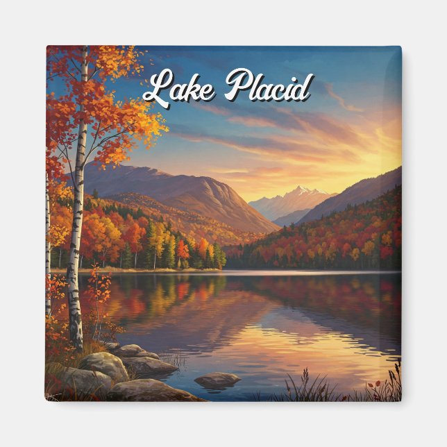 Lake Placio New York Herbstreise Magnet (Vorne)