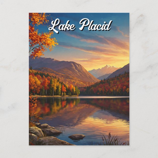 Lake Placio New York Herbstreise Postkarte (Vorderseite)