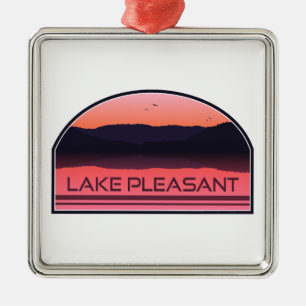 Lake Pleasant Arizona Red Sunrise Ornament Aus Metall