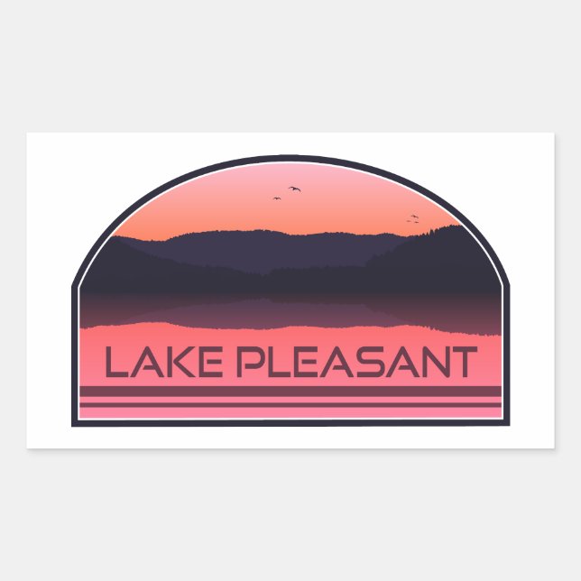 Lake Pleasant Arizona Red Sunrise Rechteckiger Aufkleber (Vorderseite)