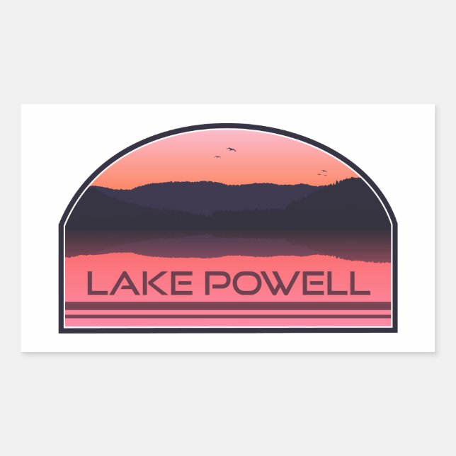 Lake Powell Arizona Utah Red Sunrise Rechteckiger Aufkleber (Vorderseite)