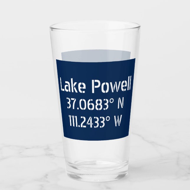 Lake Powell AZ Latitude Longitude Glas (Vorderseite)