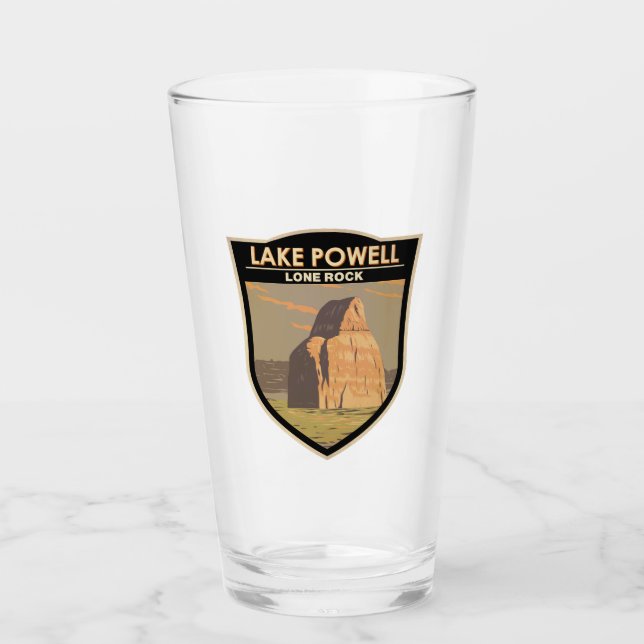 Lake Powell Lone Rock Art Vintag Glas (Vorderseite)