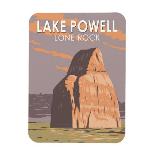 Lake Powell Lone Rock Reise Kunst Vintage Magnet