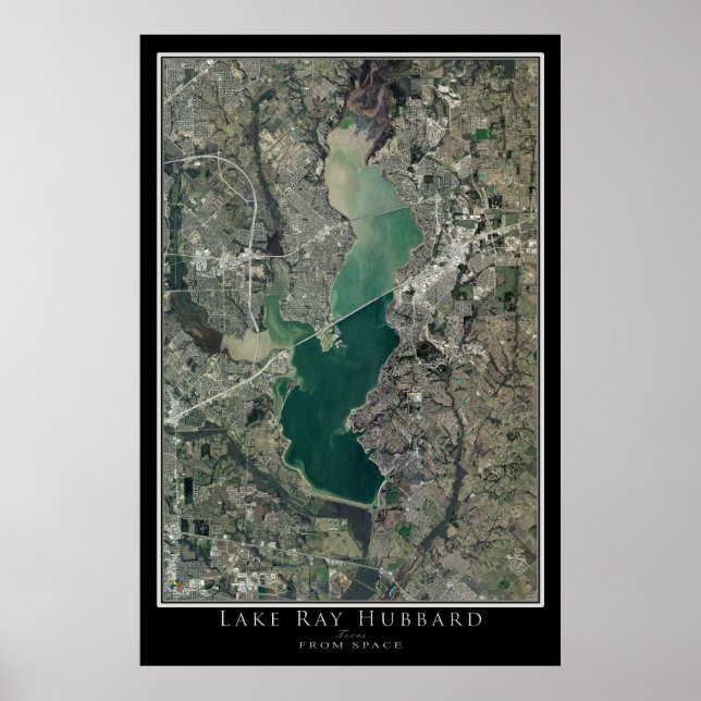 Lake Ray Hubbard Texas Satellite Poster Karte (Vorne)
