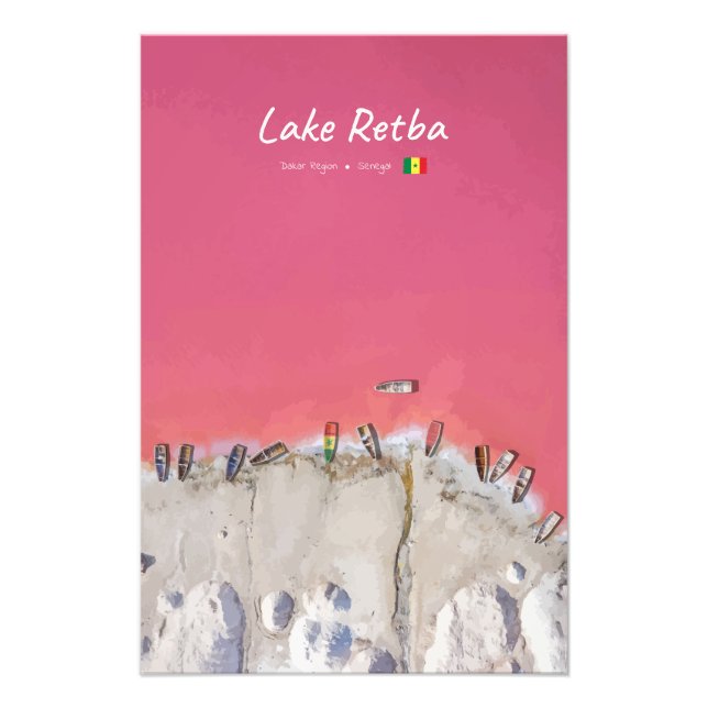 Lake Retba, Senegal - Rosa See Boote Fotodruck (Vorne)