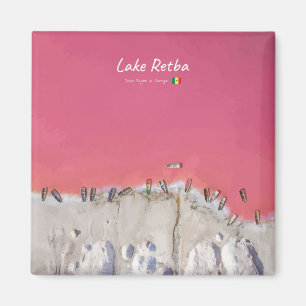 Lake Retba, Senegal - Rosa See Boote Magnet