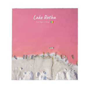 Lake Retba, Senegal - Rosa See Boote Notizblock
