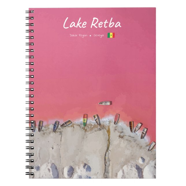 Lake Retba, Senegal - Rosa See Boote Notizblock (Vorderseite)